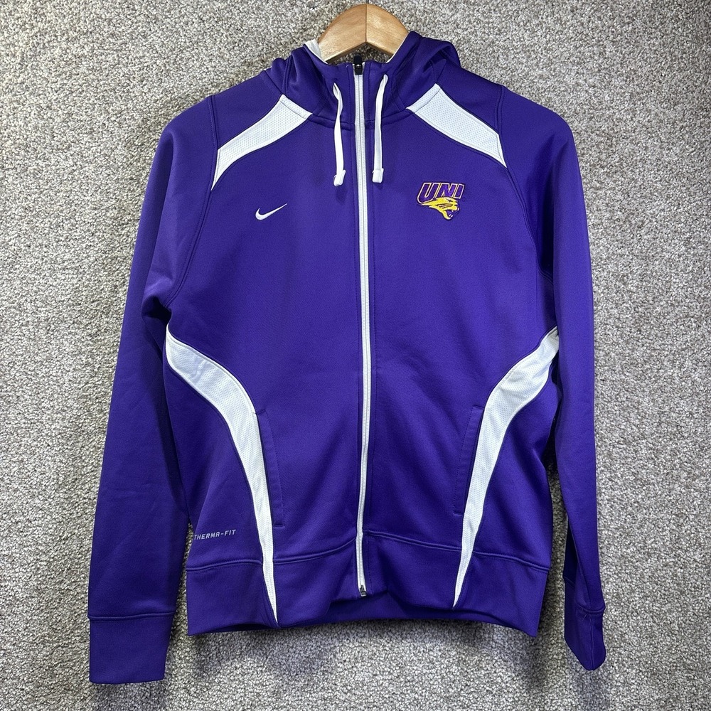 Northern‎ Iowa Panthers Hoodie Womens Medium Purple Basketball Nike Therma Fit
